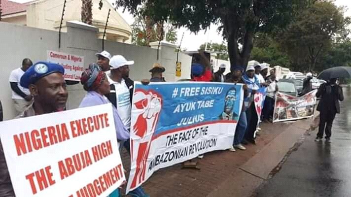 Justice4Nera10's tweet photo. D 1st step towards negotiations to end the war is #Justice4Nera10 .While our leaders suffer in the dungeons of #tyrantBiya for d #459th day other world leaders are enjoying coffee n watching how innocent unarmed civilians get massacred in #Ambazonia.Act now.@hrw @AsstSecStateAF https://t.co/UhZfk2gxb3