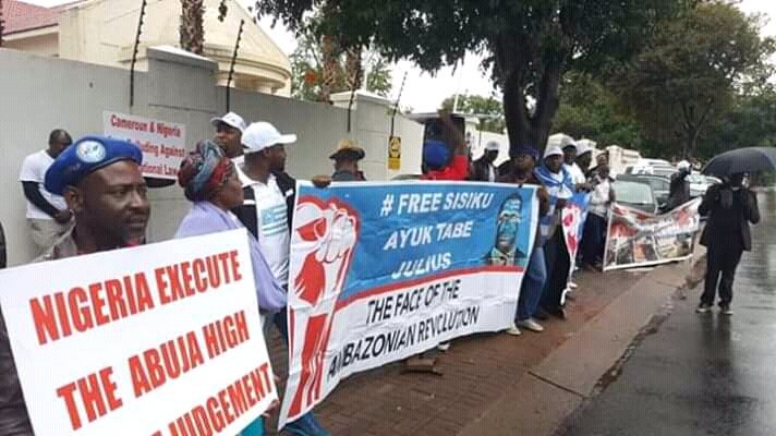 Justice4Nera10's tweet photo. D 1st step towards negotiations to end the war is #Justice4Nera10 .While our leaders suffer in the dungeons of #tyrantBiya for d #459th day other world leaders are enjoying coffee n watching how innocent unarmed civilians get massacred in #Ambazonia.Act now.@hrw @AsstSecStateAF https://t.co/UhZfk2gxb3