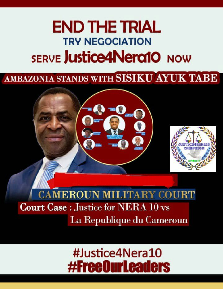 Justice4Nera10's tweet photo. D 1st step towards negotiations to end the war is #Justice4Nera10 .While our leaders suffer in the dungeons of #tyrantBiya for d #459th day other world leaders are enjoying coffee n watching how innocent unarmed civilians get massacred in #Ambazonia.Act now.@hrw @AsstSecStateAF https://t.co/UhZfk2gxb3