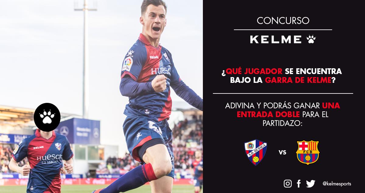 CONCURSO | ¡Este sábado vamos a vivir un partidazo en El Alcoraz! 🏟️ ¿Quieres conseguir 2 entradas para el #HuescaBarça? Adivina quién se encuentra oculto tras la garra de #KELME y podrás animar a la <a href="/SDHuesca/">SD Huesca</a> en directo. Condiciones: comenta, dale 🔁 y síguenos. #NoReblamos 🔴🔵