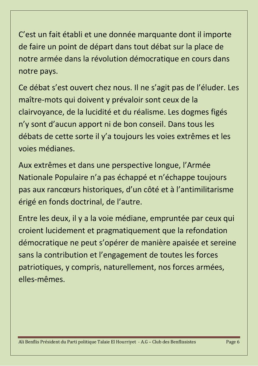 AliBenflis2019's tweet image. #Modestie intellectuelle - Reconsidération de l'autorité politique
Monsieur #AliBenflis fin analyste, convainc, éclaire et ordonne les #idées politiques avec intelligibilité et précision, pousse à revoir les théories de la démocratie et de l'exercice du pouvoir étatique.
A.G