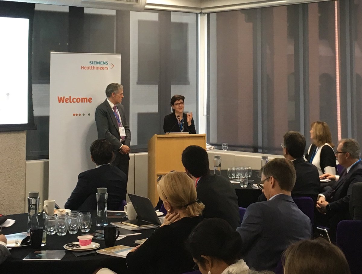 PeterEHarrison's tweet photo. Bernadette Cronin, Clinical Director of the Radiology Department at @GSTTnhs is speaking at #HBI2019, today, about improvements in radiology & their #ValuePartnership with @SiemensHealth - creating more than ยฃ1 million in additional value every year: https://t.co/JpC5xynJXj https://t.co/OCLPBcPZ67
