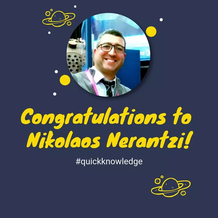 SpaceHatchEU's tweet photo. Congratulations to Nikolaos Nerantzis, the physics teacher from Greece who got third place in the Hatch #quickknowledge contest!
A surprise is on its way!
👉 More information about Nikolaos quick knowledge: https://t.co/tFH38gTIhB
#space #spacescience #h2020 #Horizon2020 https://t.co/Y1gdaCtWjg
