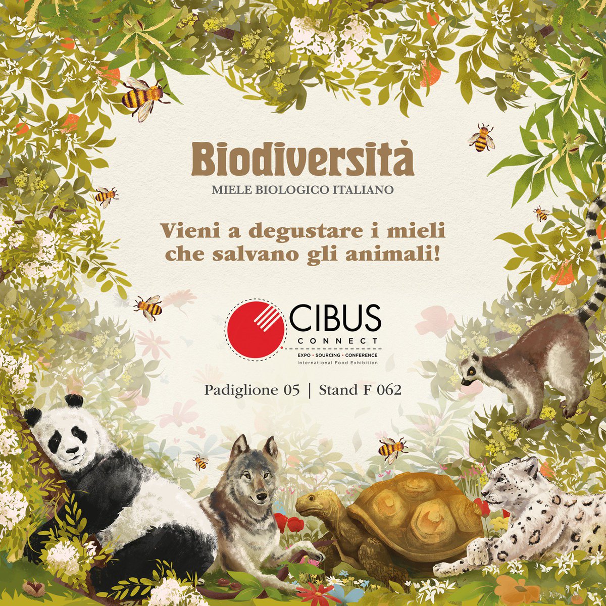 🐝 <a href="/CibusParma/">Cibus International Food Exhibition</a> Connect 2019: noi ci saremo! 
Vieni a trovarci nel Padiglione 05 - Stand F 062.

Riserva il tuo posto ad una delle degustazioni di #mielebiologico che terremo presso il nostro stand alle ore 12.30 e 14.30!
#adiapicoltura #miele #biodiversity #Food #bio