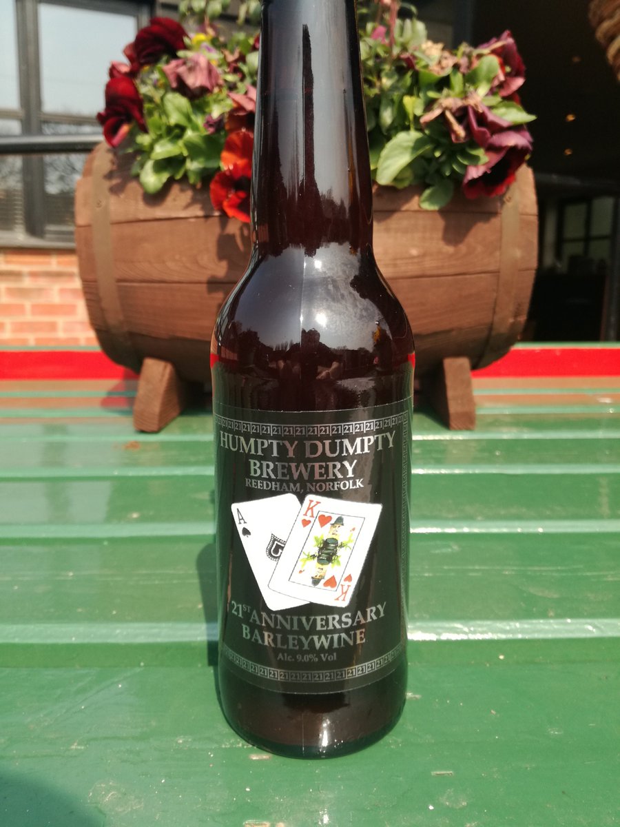 hdbrewery's tweet photo. The sun is shining here in Reedham, so it feels like the right time to show you the newly bottled and labelled 21, our anniversary barleywine.
It still needs a little time to condition up to it's absolute best, so should be available at the start of May https://t.co/b8iVK1WAaN