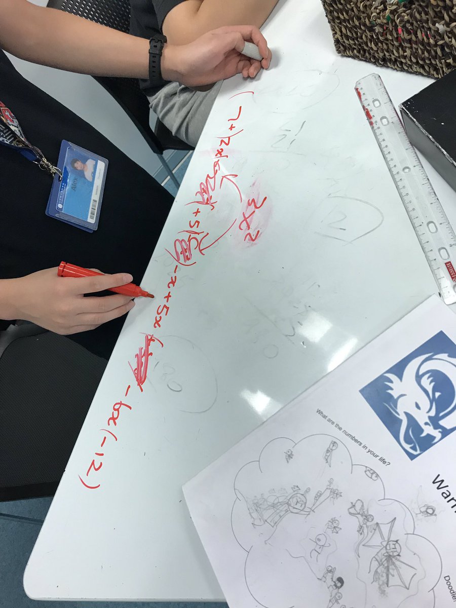 frankmcgowa's tweet photo. Creating s need for combining like terms. Thanks @ddmeyer for the #nesasec19 idea. Some Ss combined right away & others began crunching. #iTeachMath #MTBoS #LearnISB https://t.co/zuIvzUBnol