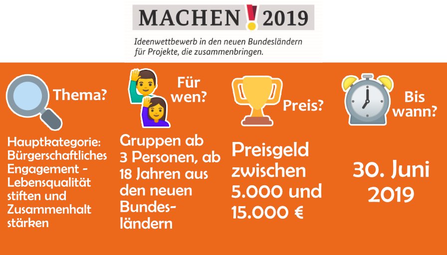 EngagementLSA's tweet photo. Wo sind die engagierten #Macher*innen aus @sachsenanhalt mit tollen Ideen für gemeinnützige Projekte, die den #Zusammenhalt stärken? Wir hätten da einen Tipp: https://t.co/CQDjiViHBQ https://t.co/egnlfMk9rq