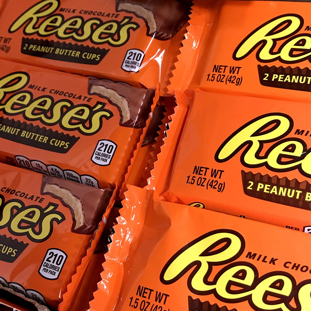 KatiesKandy's tweet photo. Did you know that Reese's slogan used to be "They're peanutritious"? Well, our chocolate bars may not be very nutritious, but they're delicious all the same 😜 https://t.co/9nxTmLo3yR