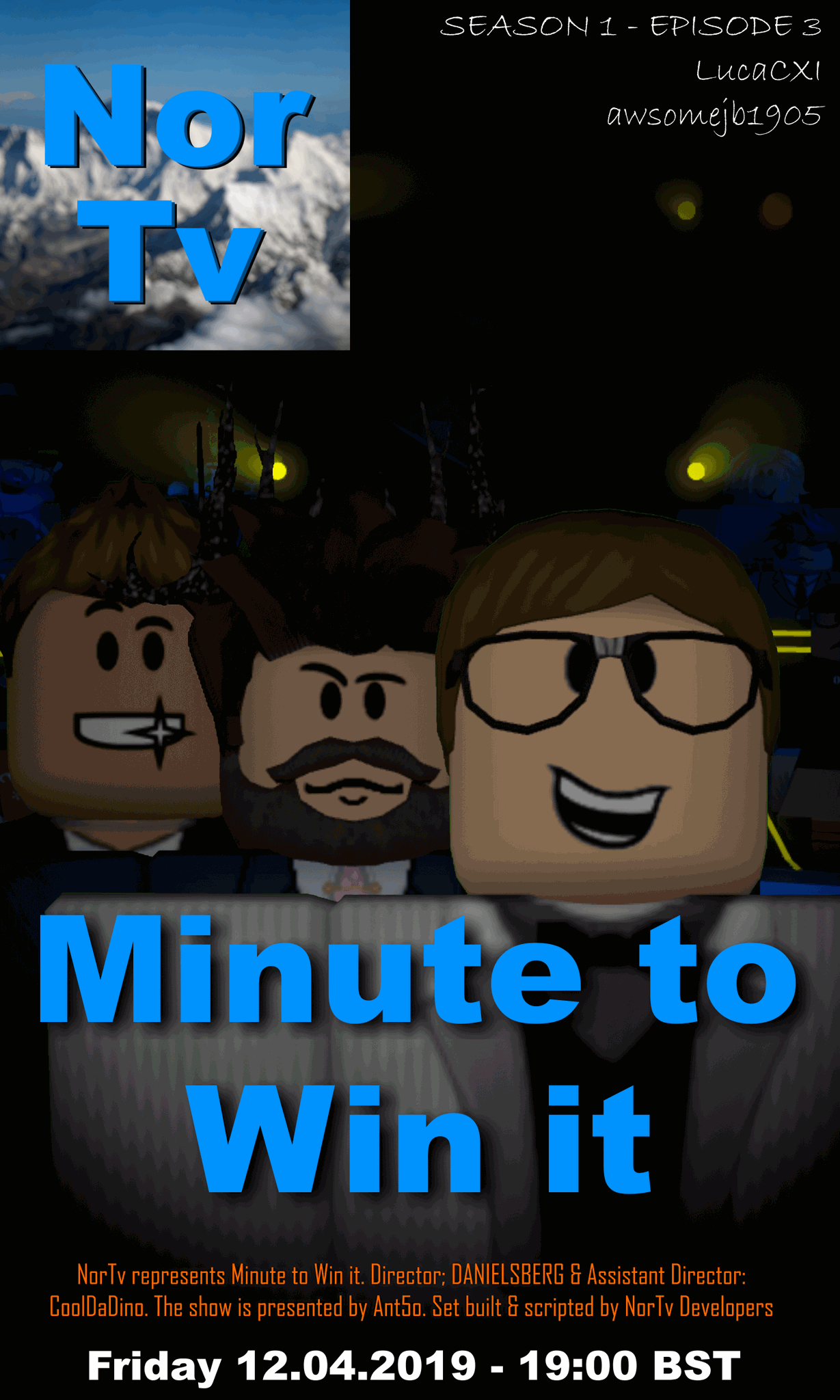 Nortv Roblox Television On Twitter The Theatrical Poster For The Third Episode Of Minute To Win It Is Out Are You Going To Tune In This Friday To See Who Goes - roblox minute to win it