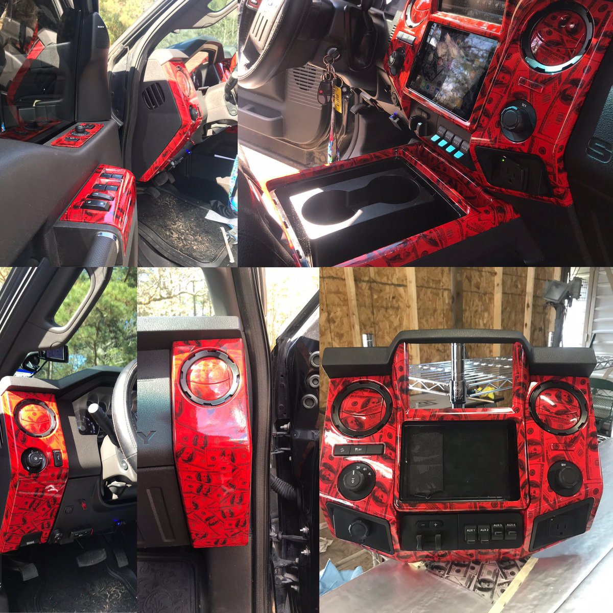 KHydrographics's tweet photo. Here’s an interior of a f-250 with a iPad dash, done not long ago! https://t.co/jAvsh7yg3U