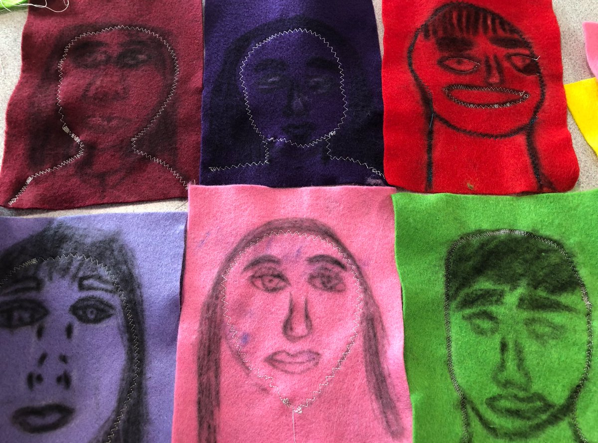 MrsHillWMPA's tweet photo. Here’s what we’ve got so far in our #textilesproject #superstitching #resilience #newskills @kestrelsfield @MissHartKFP https://t.co/ojAAjApwXb