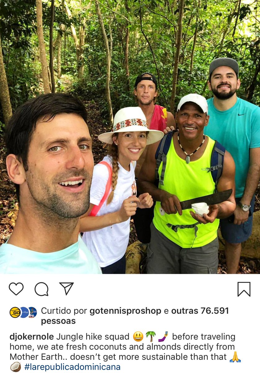 BreakPointBR's tweet photo. Djokovic recarregando as baterias na República Dominicana. https://t.co/aDPFvGOL3c