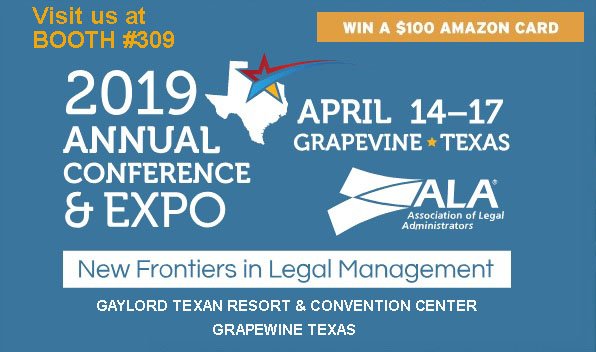ALMLegalIntel's tweet photo. Are you coming to #ALAConf19 ?
Get a free demo of #LegalCompass and you get a chance to win $100 Amazon Card! Visit us at Visit our Booth #309! https://t.co/iAuc7G8m59
