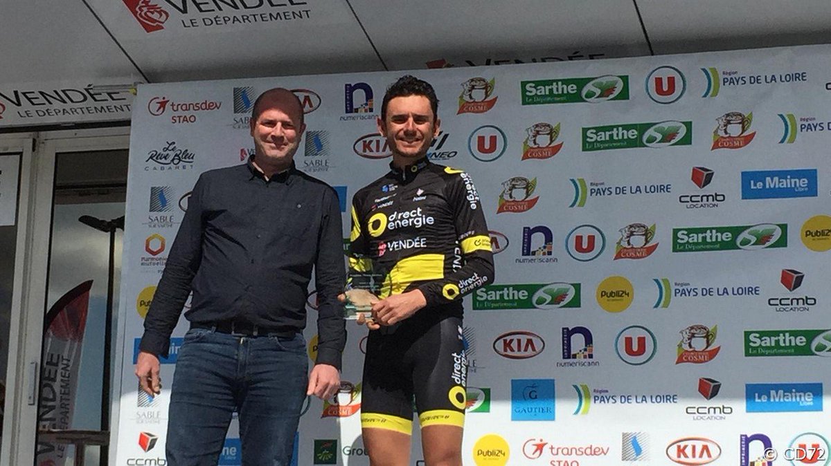 circuitcycliste's tweet photo. Etape 1⃣ #CircuitSarthe - La Châtaigneraie ➡ La Châtaigneraie
Prix du Meilleur équipier pour Perrig QUEMENEUR (35 - TDE) @petitper @TeamDEN_fr https://t.co/ImFSX4puRq