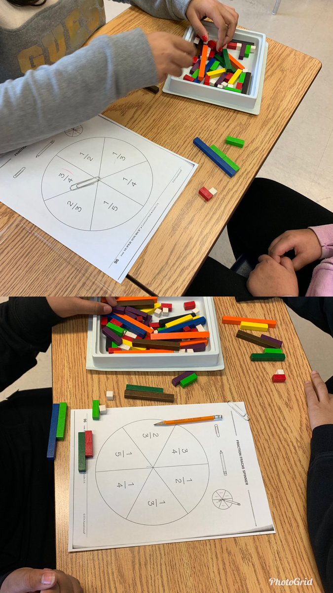 RajniNijjar's tweet photo. So excited to use the #supersource resource again! Students are playing fraction fracas! They are learning about making and representing fractions and explaining their choices #fractiongames #engagemath @ThorndalePS https://t.co/OlQk9smxnk