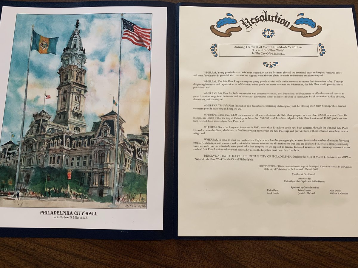 YSIPHILLY's tweet photo. #Throwback to #NSPWeek2019 . Thanks to @HelenGymAtLarge for helping us recognize @SafePlace Week 2019 in #Philadelphia with a Resolution letter. https://t.co/MuXCaktBKx