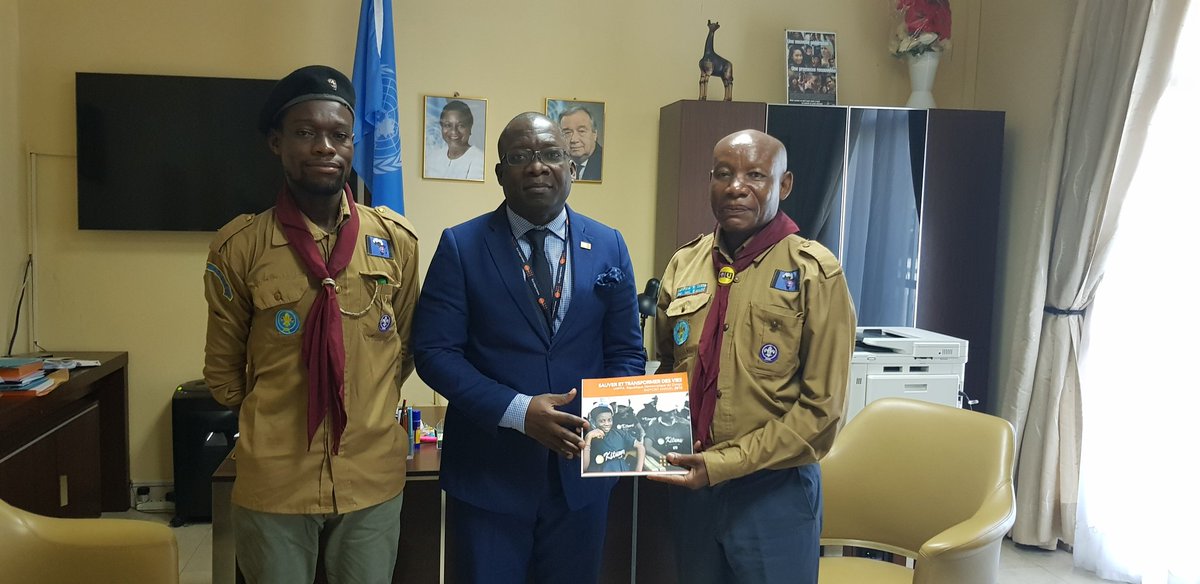 SennenHounton's tweet photo. Great discussions with #DRC national federation of Boy Scouts to explore synergies on youth capital. How to leverage scouts large footprints with 130,000 members, 11 associations, presence in 147 territories, messengers of Peace Program @scouts @UNFPARDC @BEWAJ @JulittaOnabanjo https://t.co/EtEDnailxz