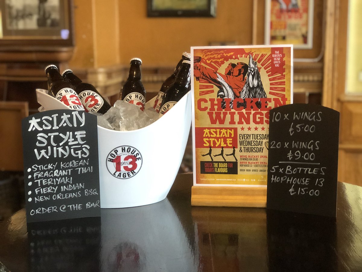 The Queens Head (@thequeenshead1) on Twitter photo 1st day of our new #chickenwing adventure...
Served from 5pm Tues Weds & Thurs
x 10 £5
x 20 £9
x 5 Bottles of Hop House £15
Perfect for tonight’s <a href="/ChampionsLeague/">UEFA Champions League</a> fixtures
#wings #beers #footy #midweekmanouvres 1st day of our new #chickenwing adventure...
Served from 5pm Tues Weds & Thurs
x 10 £5
x 20 £9
x 5 Bottles of Hop House £15
Perfect for tonight’s <a href="/ChampionsLeague/">UEFA Champions League</a> fixtures
#wings #beers #footy #midweekmanouvres