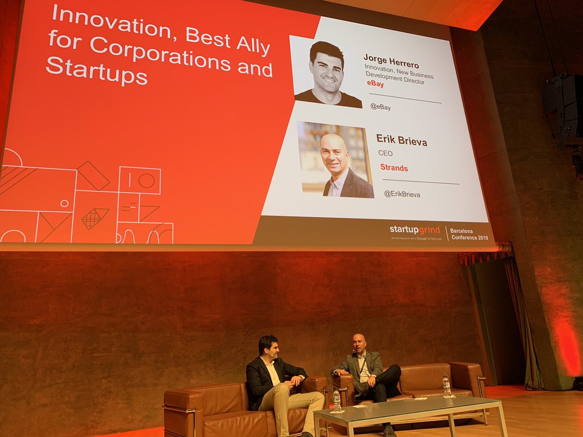 Wrap 
To innovate you need Curiosity
Try to find ways to use that in the world
+ Try <a href="/eBay/">eBay</a> <a href="/eBayESP/">eBay España</a> 

Innovation Best Ally for Corporations and Startups
Jorge <a href="/Herrero/">Jorge Herrero</a> <a href="/ebay/">eBay</a>
<a href="/ErikBrieva/">Erik Brieva</a> <a href="/Strands/">Strands</a> 
@StartupGrindBCN #SGBCN