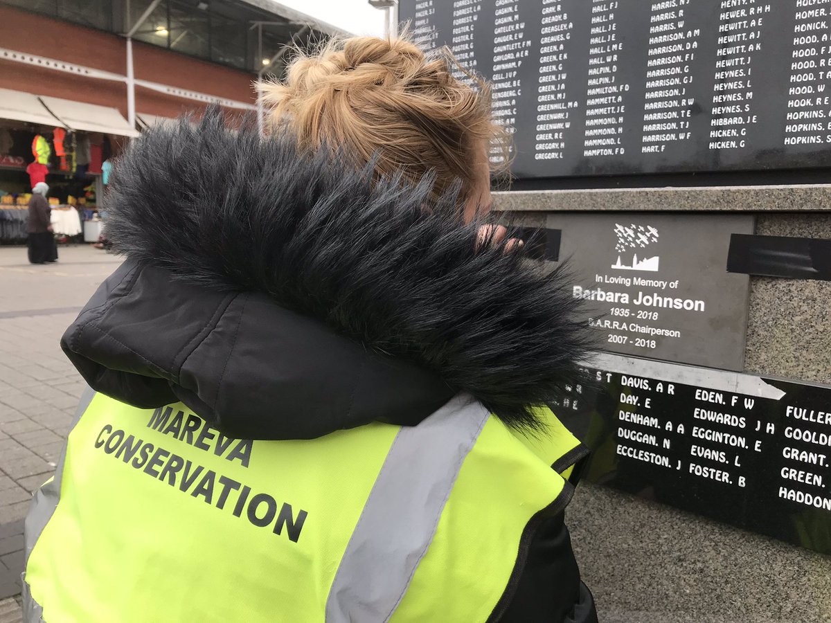 ladywoodnorm's tweet photo. Good to see work is underway away to erect memorial tablet  to #WWII BARRA member Barbara Johnson @Birmingham’s Tree of Life. Nice work by Veronica of @Mareva_Ltd.  Think @mattfelkin &amp; @Anita_Ward54 will agree... https://t.co/Q5fsg6L3O6