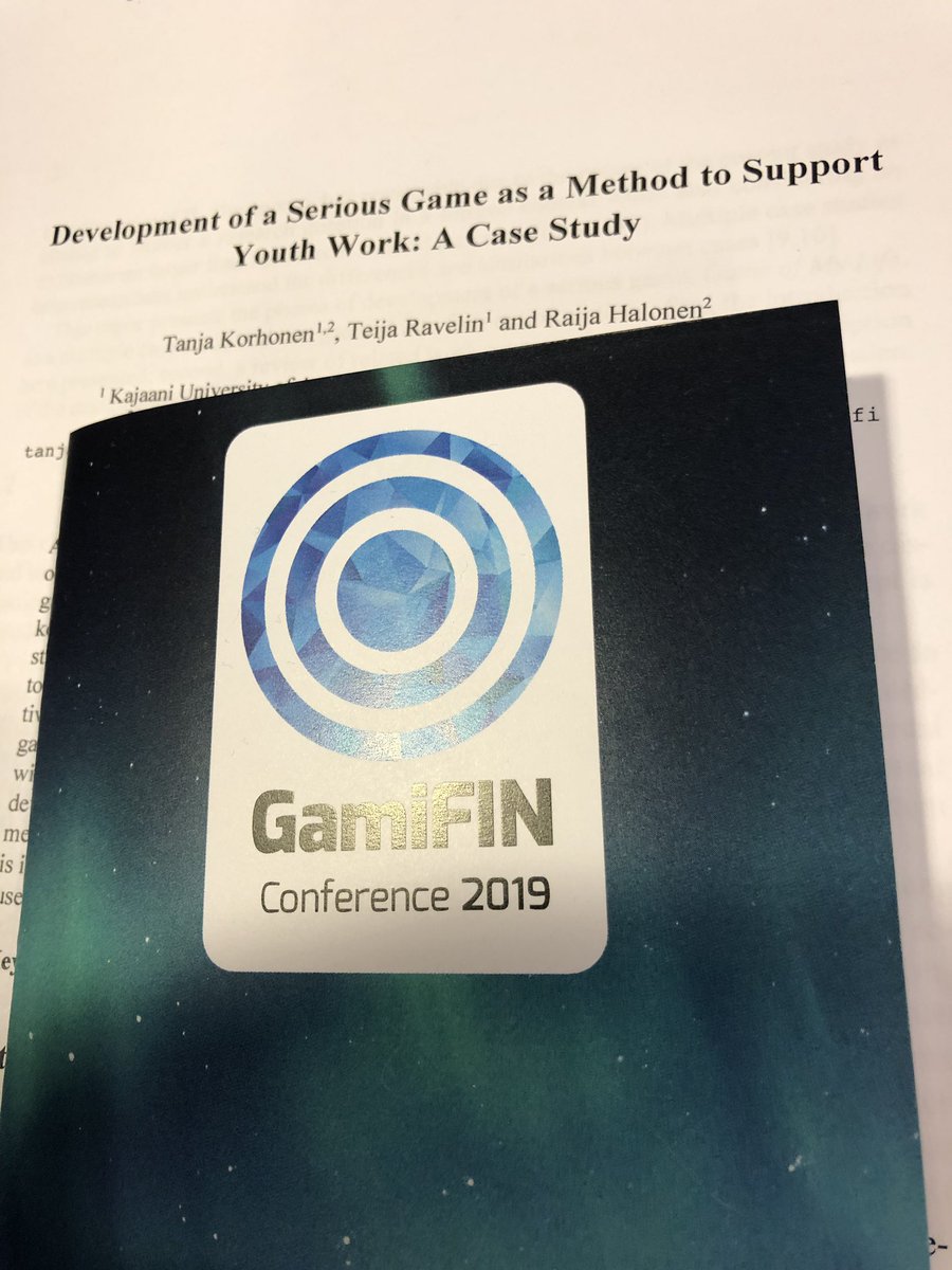 Presented today our paper regarding #gameofmylife and #dimmiesr at #GamiFIN2019. Soon it’s poster session with #dimmi and #tarinatpeliin #ESR #vipuvoimaa <a href="/kamkRnD/">KAMK R&D</a>