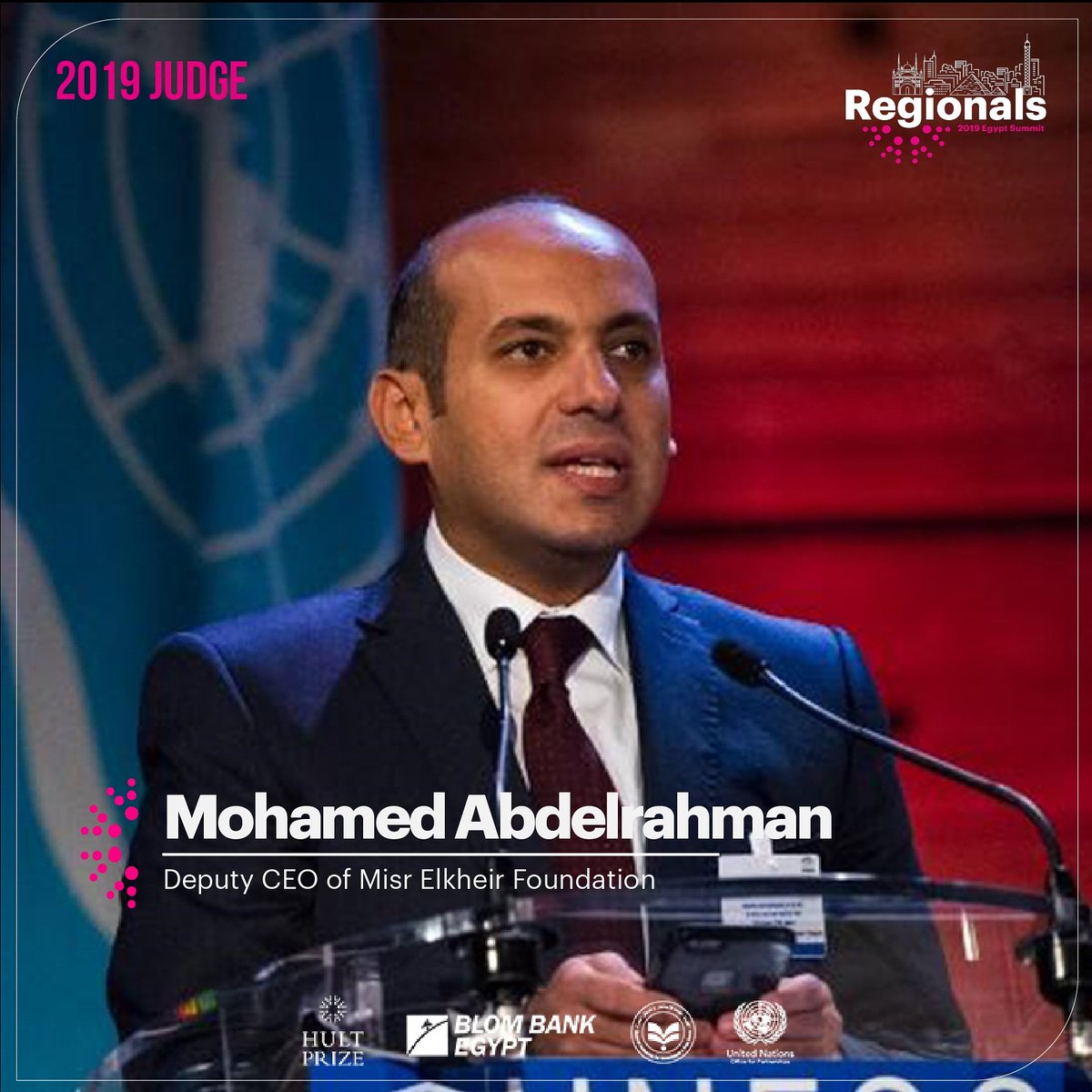 EgyHult's tweet photo. We are honored to have impact pioneer ✨Mohamed Abdelrahman✨ the deputy CEO of Misr Elkheir Foundation, as one of our esteemed judges for the 2019 Regional Summit Egypt, where more than 400 youth will be pitching!
#HP19 #ForUsByUs #HultPrize #RegionalsEG
@blombankegypt https://t.co/Q7Ti0eMYyY