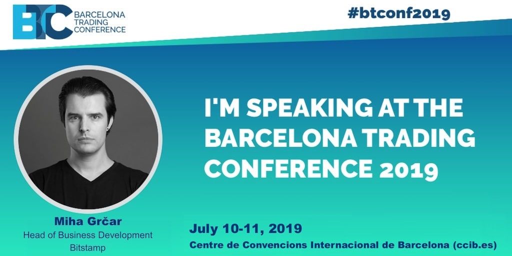 Speaker update: Bitstamp’s Miha Grčar joins the Barcelona Trading Conference buff.ly/2Z8GhCa <a href="/Bitstamp/">Bitstamp by Robinhood</a> #btconf2019