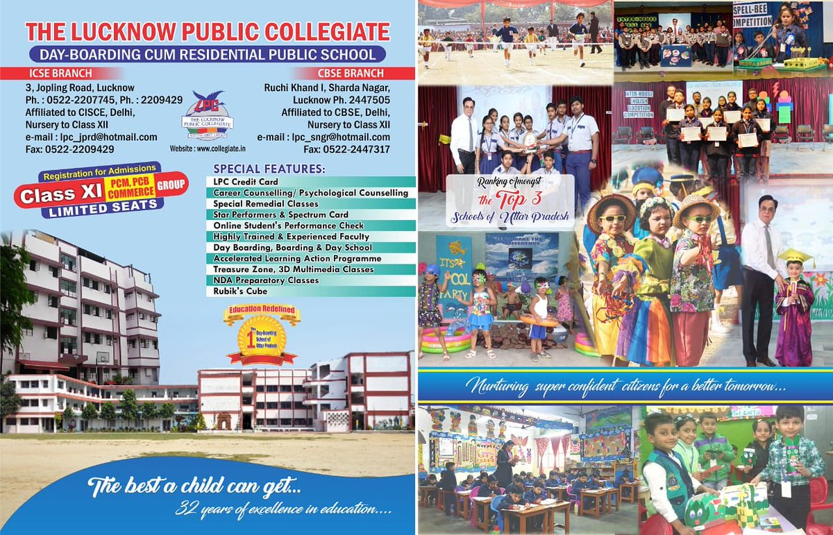 lpc_sngr's tweet photo. You may still register for the last few seats in class 11 at The Lucknow Public Collegiate - PCM/PCB/Commerce visit or contact 0522-2447505 CBSE Sharda Nagar & 0522-2209429 CISCE Jopling Road, Lucknow. #LPC #ExcellenceInEducation #32yearsofexcellence https://t.co/bGrzoda76N