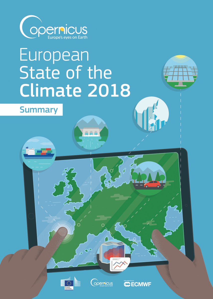 🌍Just an hour to go until the press conference starts where we launch our European State of the Climate 2018!

Tune in live from 1300 BST/1400 CEST 👀bit.ly/2TSMiih

... and if you are at #EGU19, later today you can pick up a summary from our booth (60/61).

#ESOTC