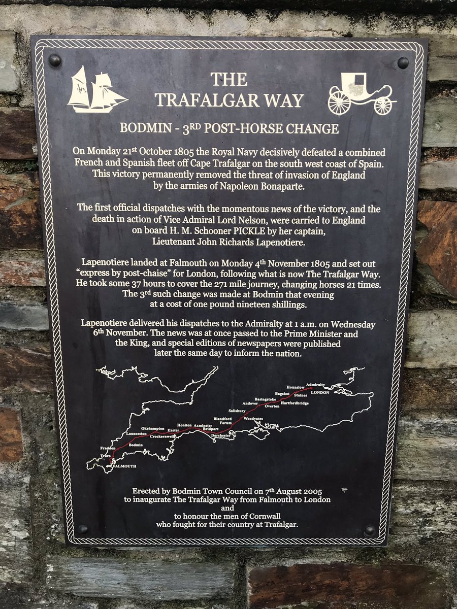 Cornwall Tourism Office (@officecornwall) on Twitter photo The Trafalgar Way. Commemorative plaques mark the route - this one is from Mount Folly, Bodmin #cornishhistory#lovecornwall The Trafalgar Way. Commemorative plaques mark the route - this one is from Mount Folly, Bodmin #cornishhistory#lovecornwall
