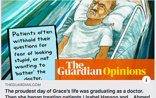 DrDamara1's tweet photo. Studies show that students loose empathy as they go through medical school. The Guardian published a powerful cartoon that puts you in a students shoes to understand why young doctors get burnt out. #LeadingChangeMHVC @maureenbis #JoyMHVC @Schaffer09  https://t.co/Kc245eJrZE https://t.co/ANJNuKHgEK