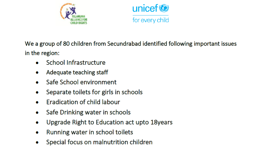 TsRights's tweet photo. Dear @AnilTpyc Children from Vikarabad District demand solutions for the below mentioned issues. @UNICEF @UNICEFIndia @UN @UN_SDG @ProsunSen @mahitango @INCIndia @UttamTPCC @RahulGandhi @AvinaashKastura https://t.co/Ul79WndAgK