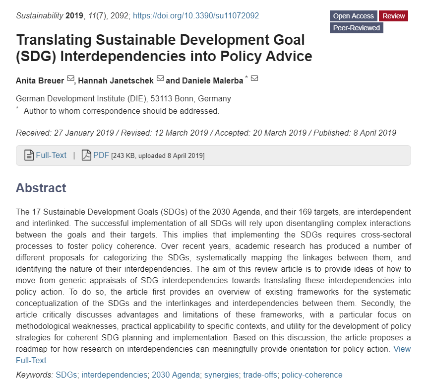 New #Review in #mdpisustainability by Anita Breuer @nitarana, Hannah Janetschek @HJanetschek and Daniele Malerba @MalerbaDaniele from German Development Institute @DIE_GDI #SDGs #Agenda2030 #SDG #SustainableDevelopment #SustainableEurope @BaselSustForum 

mdpi.com/2071-1050/11/7…