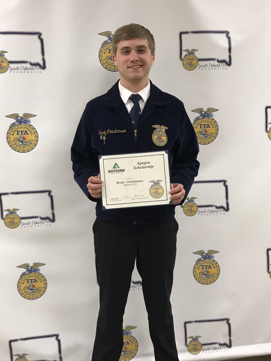 madisonagffa's tweet photo. Congrats @bradydc30 for being chosen as a @sdffafoundation @agtegra scholarship recipient! https://t.co/ybLA6BAXD3