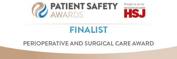periopnurseYDH's tweet photo. Proud to say that we are finalists in the #HSJpatientsafety awards this year https://t.co/9CcDv75Vw2