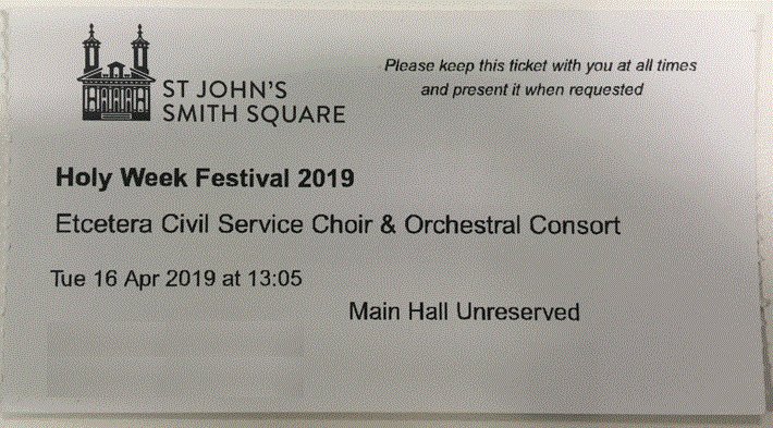 CSChoir's tweet photo. The last ticket available at the @StJohnsSmithSq box office for our concert on 16 April has just gone.  As for last year's #SJSSHolyWeek concert we have "sold out" a week before.  This year that is 548 tickets gone.  There might be returns during the course of the week, so do try https://t.co/kDQp2WHvn1