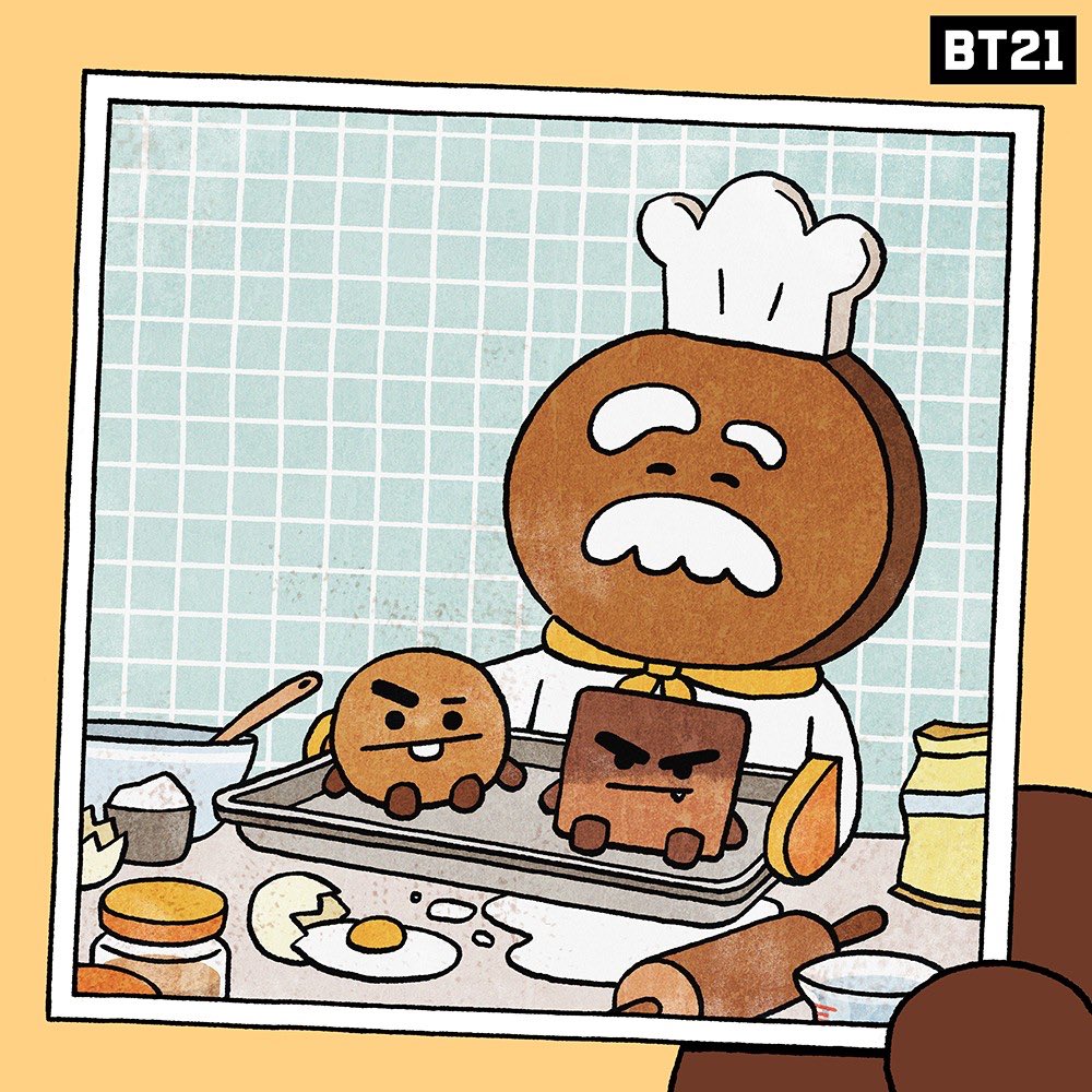 A spoonful of crunchiness..two spoons of cuteness..and a gallon of mischief  
#BT21_UNIVERSE #SHOOKY #goodold #Grandpa #MUSTASHU #and #youare..? #BT21 