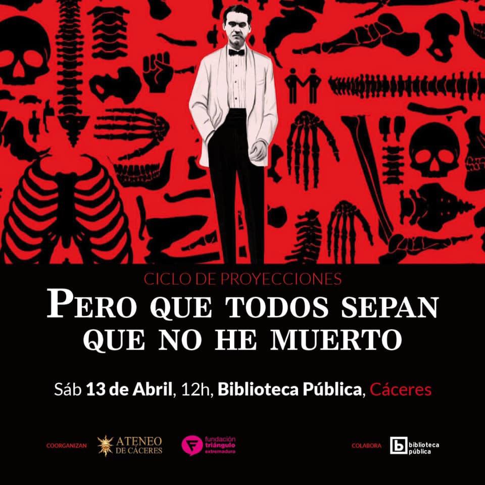 FanCineQueer's tweet photo. #BonesOfContention #MemoriaHistórica | Plan para hoy: a las 12:00, proyección del documental "Pero que todos sepan que no he muerto" de Andrea Weiss en la Biblioteca Pública de Cáceres. ¡No faltéis! https://t.co/VmIs1YgMBi