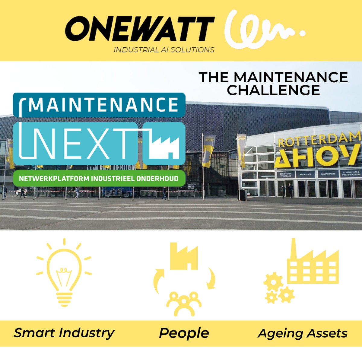OneWattXYZ's tweet photo. #Maintenance NEXT offers a platform to inform, inspire, and give focus on the future of maintenance.
Catch us in #Rotterdam on April 9-11 for the 18th edition of Maintenance NEXT as we go into the future of #smart maintenance! https://t.co/Kbdu3Q32U2
