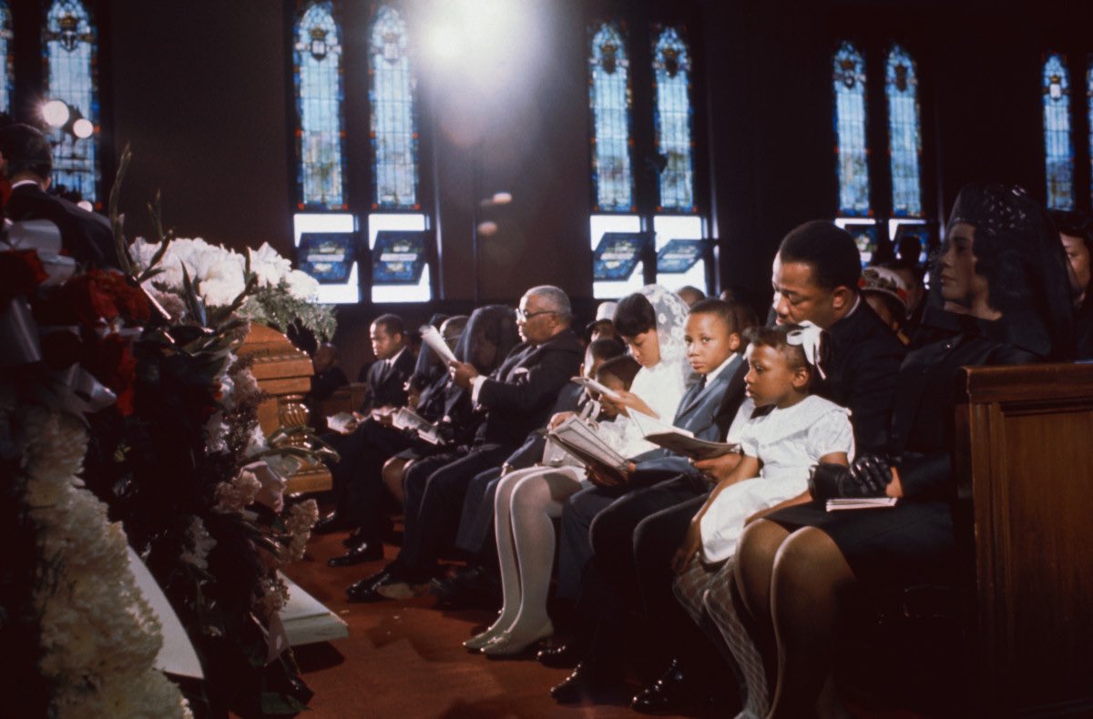 TheKingCenter's tweet photo. 51 years ago...the #Atlanta funeral processional and funeral of #MLK. #MLK51 #EbenezerBaptistChurch #Morehouse https://t.co/GoDRoC8OEm