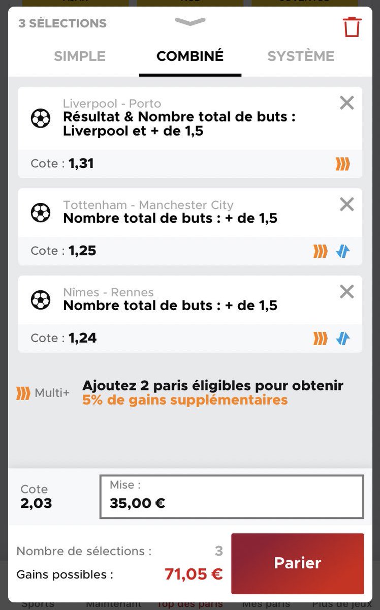 PronosDylan's tweet image. COMBI FOOT ⚽️

➡️ Côte 2,03
➡️ Confiance 7/10

Good luck 🍀