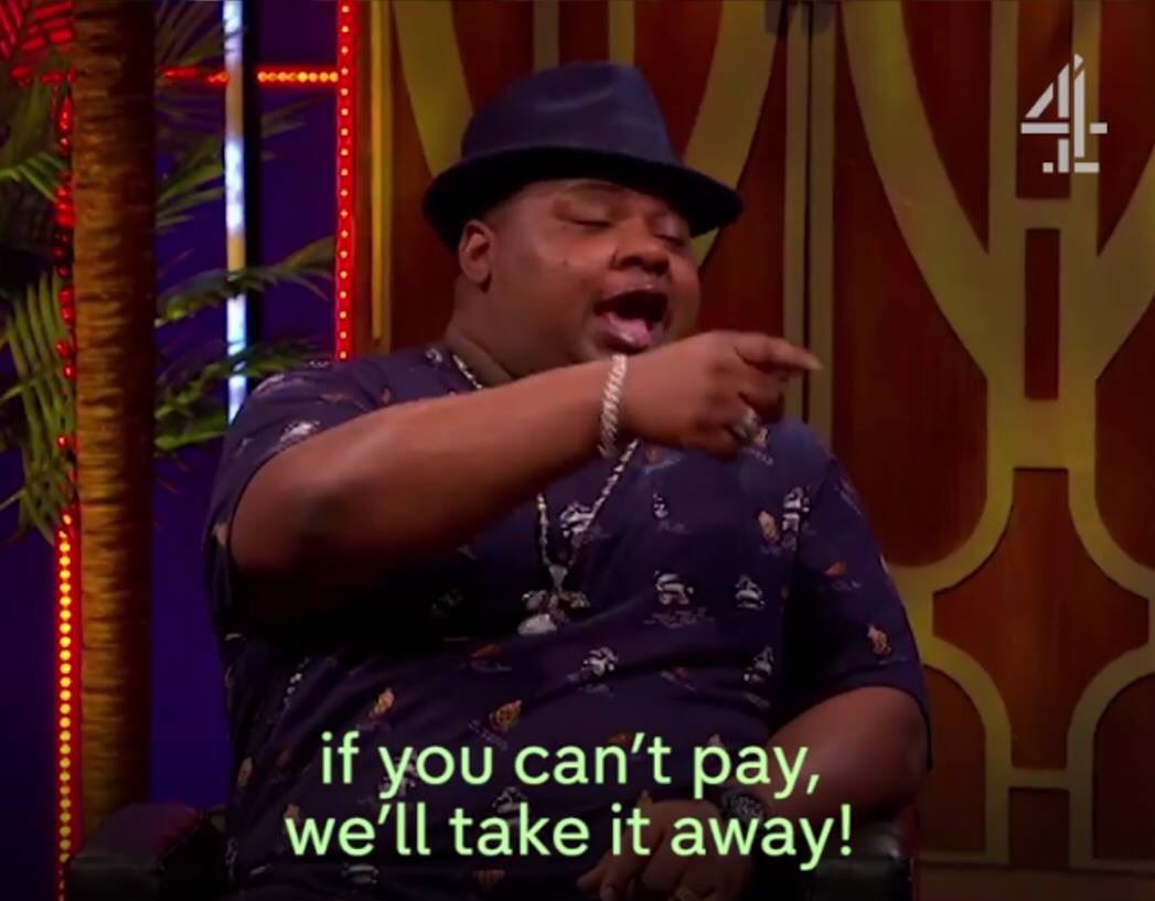 It looks like <a href="/bignarstie/">Big Narstie</a> is a fan of the show. #cantpaywelltakeitaway 

<a href="/DCBL_UK/">DCBL Bailiffs & HCE</a>