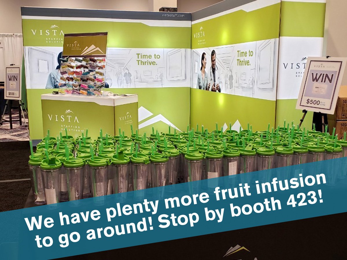 VISTA_Staffing's tweet photo. Welcome back to another day of #RecruitmentRedefined at #ASPR2019! We hope you'll join us at booth 423 to chat over some refreshing fruit infusion water. Did we mention you have a chance to win a $500 gift card to Spa Finder? @ASPR1990 #physicians #recruitment #PhysicianStaffing https://t.co/YgP7gWWixO
