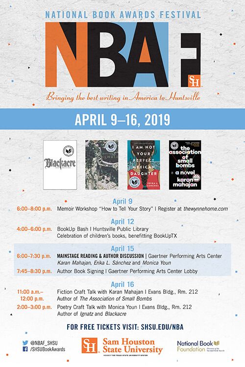 NBAF_SHSU's tweet photo. The NBAF 2019 schedule! https://t.co/CJi3FQbjXE #SHSU #NBAF2019 https://t.co/wA0SzY8TAx