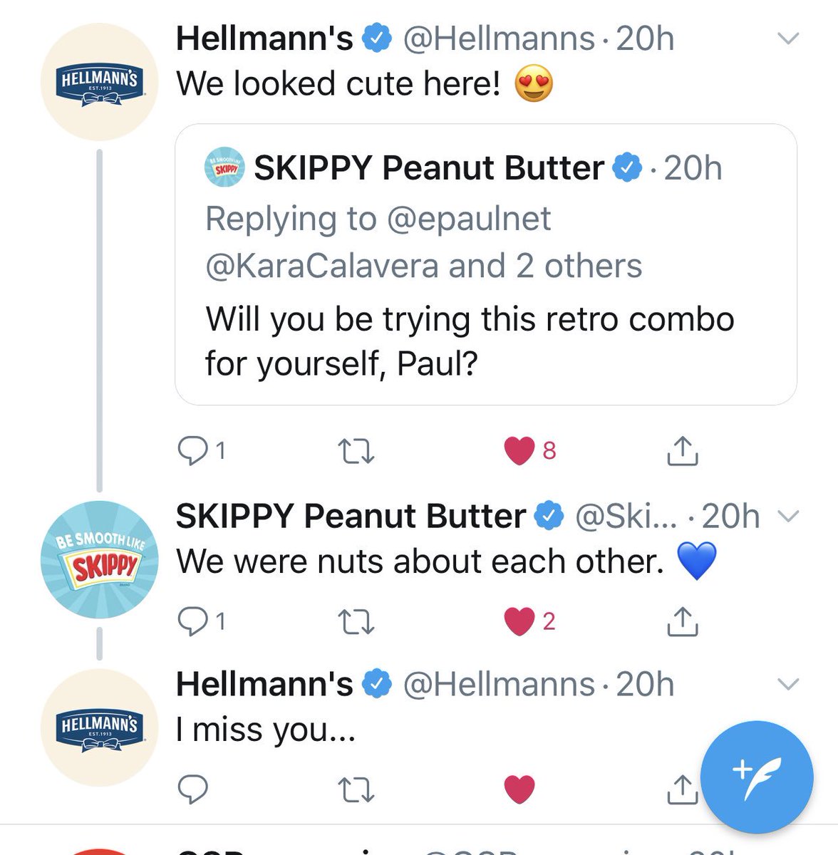 UltimateSales1's tweet photo. Aw, guys. Our manufacturers love each other. ππ
π₯ͺ:@Hellmanns
π₯:@Skippy
#feelingthelove
#thebestcstorebroker
#ultimatesales https://t.co/cJdYr31Kq0
