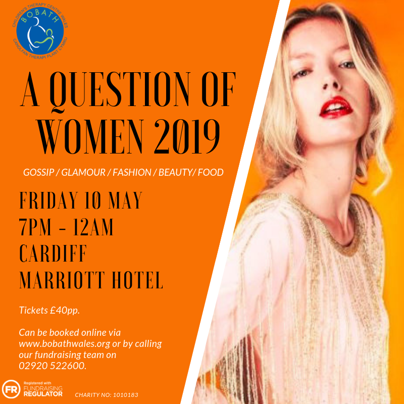 Cerebral Palsy Cymru (@cp_cymru) on Twitter photo Join us on the 10th May <a href="/CardiffMarriott/">Cardiff Marriott</a> for our annual ladies event 'A Question of Women'.
This year we have a FABULOUS line up of special guests including <a href="/BAFTA/">BAFTA</a> winning Sian Grigg, <a href="/madeoverbysoph/">Sophie Pycroft</a> and Abigail Love <a href="/rainfashionuk/">Rain</a>!
Tickets available: buff.ly/2Csyh5e Join us on the 10th May <a href="/CardiffMarriott/">Cardiff Marriott</a> for our annual ladies event 'A Question of Women'.
This year we have a FABULOUS line up of special guests including <a href="/BAFTA/">BAFTA</a> winning Sian Grigg, <a href="/madeoverbysoph/">Sophie Pycroft</a> and Abigail Love <a href="/rainfashionuk/">Rain</a>!
Tickets available: buff.ly/2Csyh5e