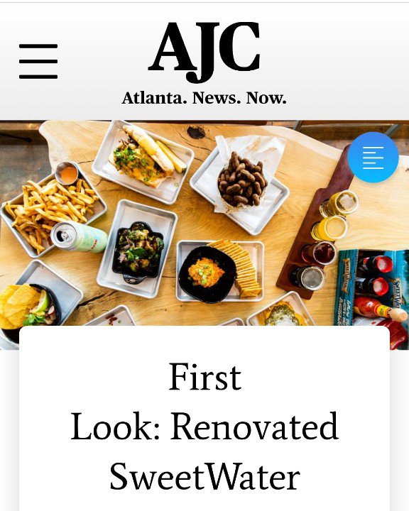 The <a href="/sweetwaterbrew/">SweetWater Brewery</a> #taproom is live and food is fantastic! Thanks to <a href="/ajc/">Atlanta Journal-Constitution</a> for the love. ajc.com/blog/atlanta-r…