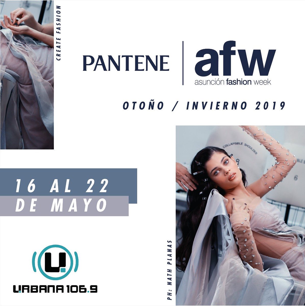 Urbana1069's tweet photo. El #PanteneAFW vuelve del 16 al 22 de mayo con la temporada Otoño/Invierno 2019 |   #CreateFashion | Urbana 106.9, Radio Oficial. 

#SentíUrbana https://t.co/mC2JPvUUnC