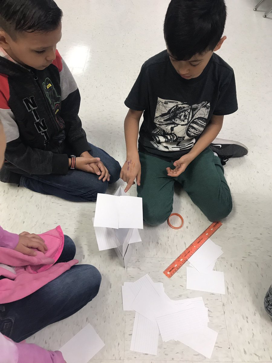 msortizect's tweet photo. We started out engineering adventures @EiE_org. Yesterday third grade @NISDFisher developed some very unique ideas to engineer towers using only index cards and tape. I was very impressed. #Gopublic #ectSTEM 🤓🏙 https://t.co/sjgnAgnKND