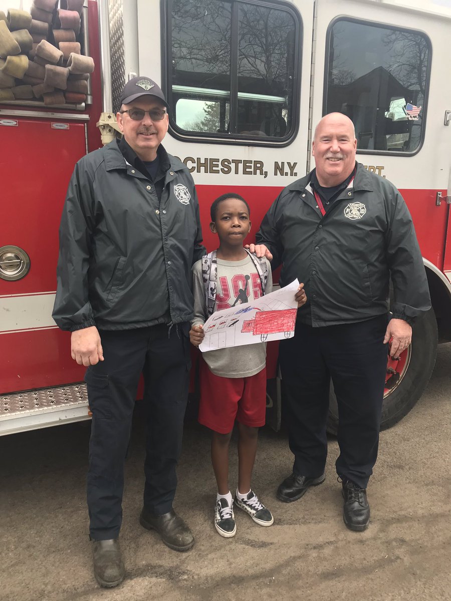 NG_NewGuy's tweet photo. Fire safety important to the @RFDPIO1 and @RCSDNYS This young man won a contests for fire prevention with the important message of GET OUT STAY OUT   @News_8 https://t.co/4qqdXkM0LJ